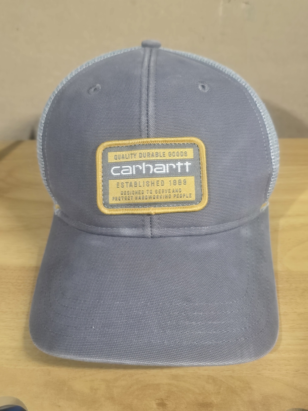 Carhartt Canvas Mesh-Back 1889 Patch Cap Mesh Trucker Hat in Gray Like New